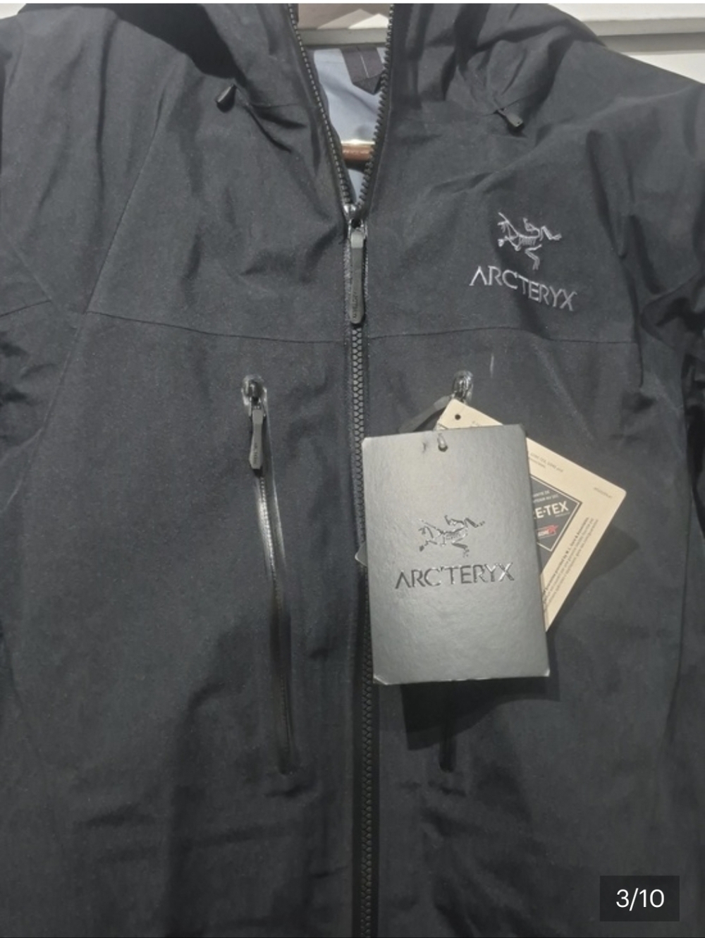 Arc'teryx Black Men's Waterproof Hooded Shell Jacket - Picture 4 of 7